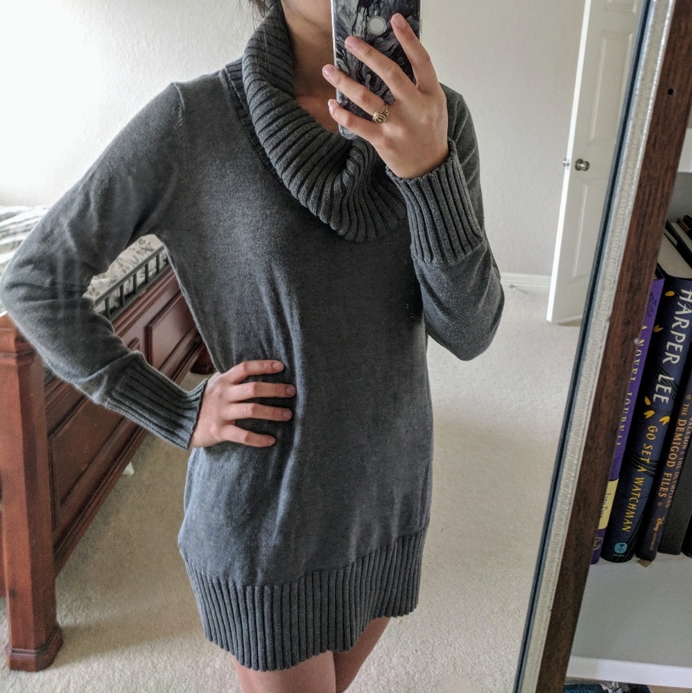 The Limited Grey Cowl Sweater Dress Tunic Size L